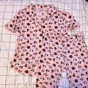 Pink dog pajama set
